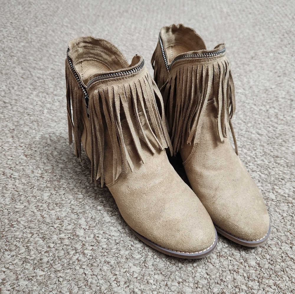Fringe booties